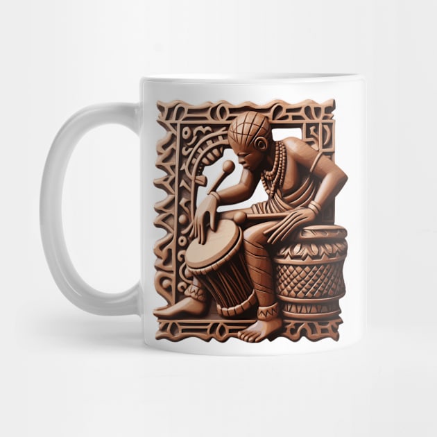 Afrocentric Wooden Carving Drums by Graceful Designs